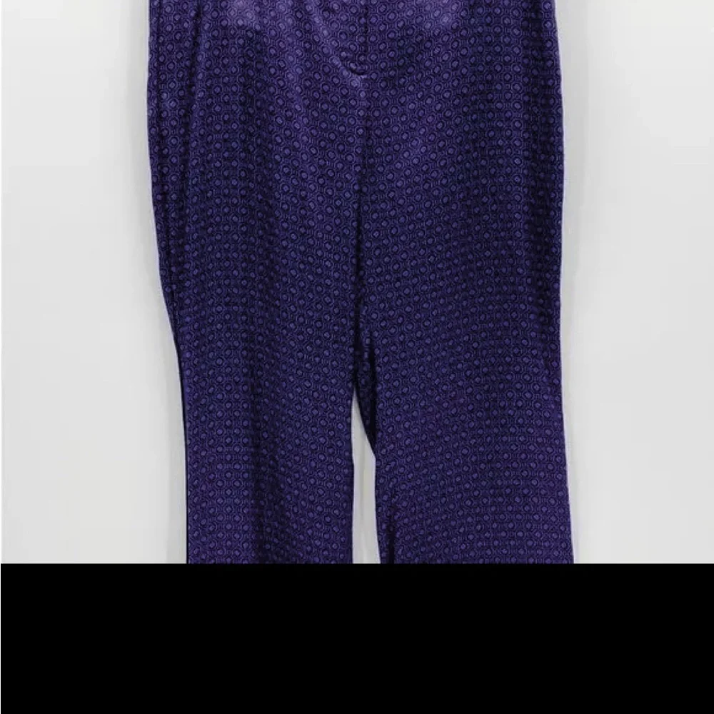 Massimo Dutti Purple Satin Trousers Geometric Pattern New Pants Size 6 - Picture 15 of 16